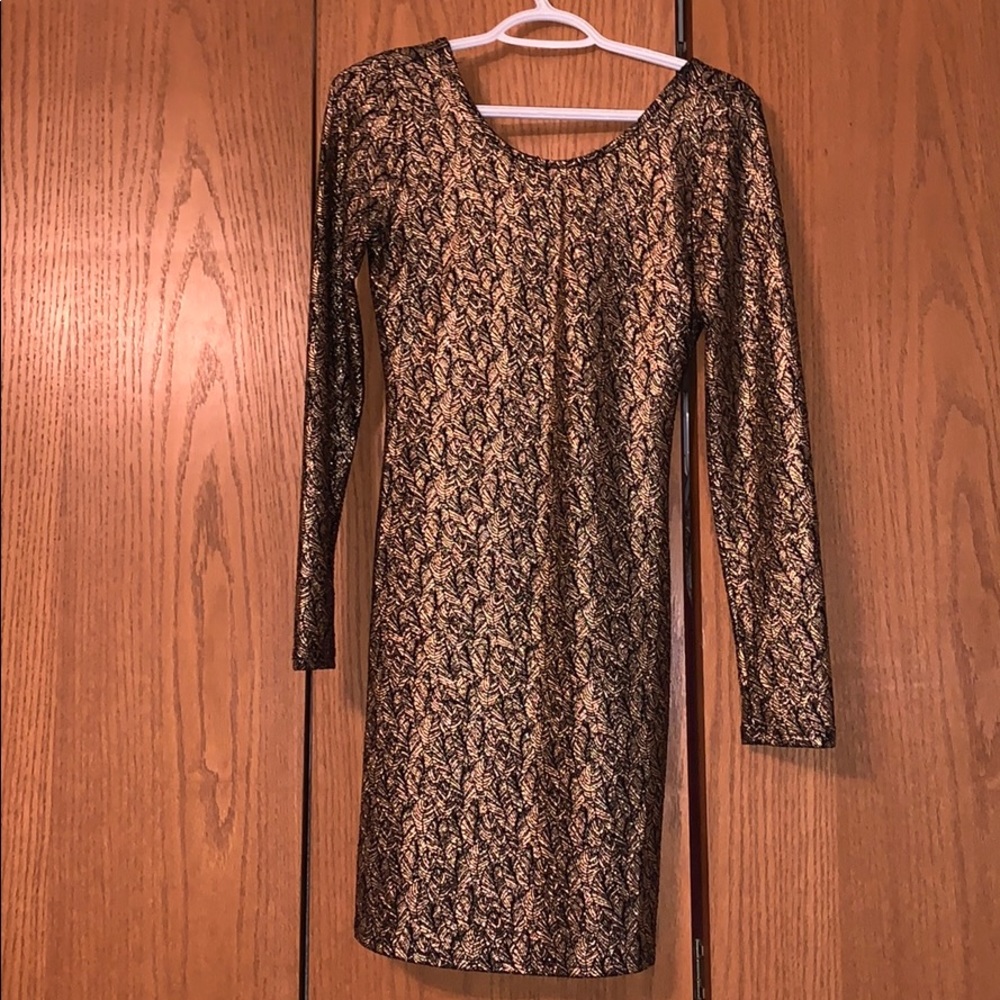 A gold and black dress. Only worn once!!!